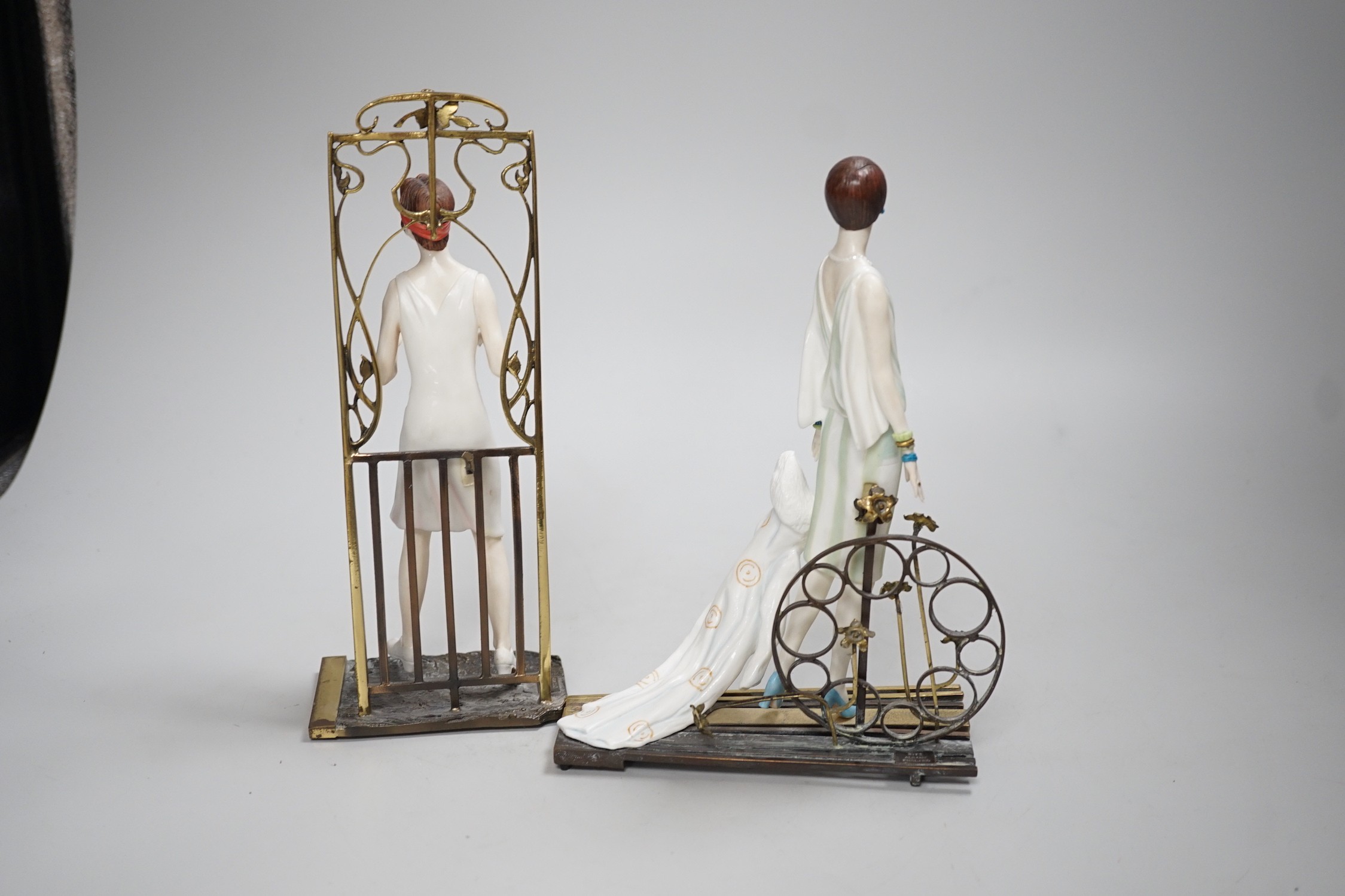 Two Albany porcelain figure groups, figures 9cm